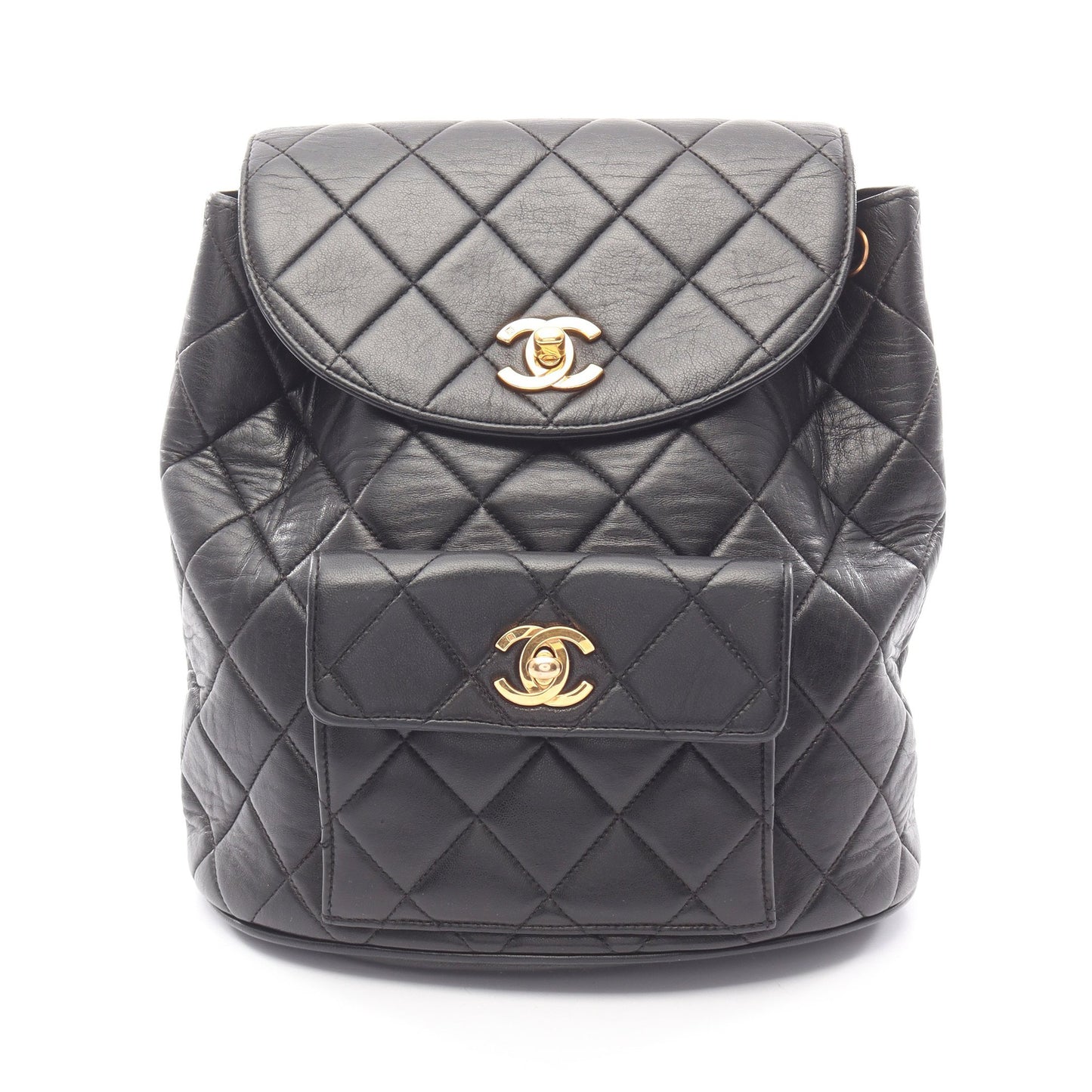マトラッセ バックパック リュックサック ラムスキン ブラック ゴールド金具 シャネル バッグ CHANEL