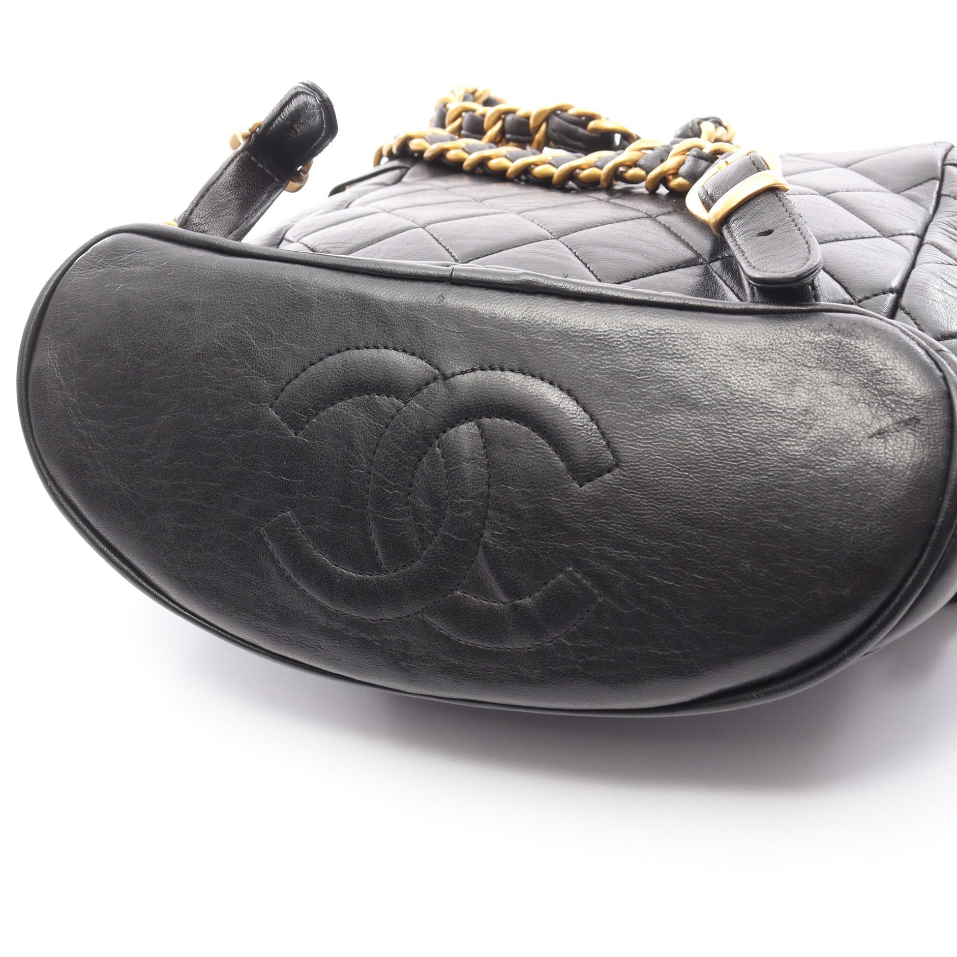 マトラッセ バックパック リュックサック ラムスキン ブラック ゴールド金具 シャネル バッグ CHANEL