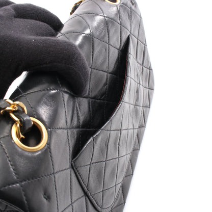 マトラッセ Wフラップ Wチェーンショルダーバッグ ラムスキン ブラック ゴールド金具 シャネル バッグ CHANEL