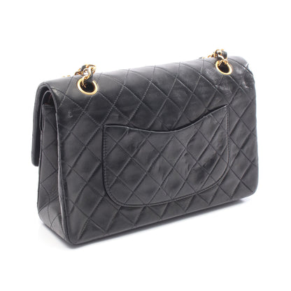 マトラッセ Wフラップ Wチェーンショルダーバッグ ラムスキン ブラック ゴールド金具 シャネル バッグ CHANEL