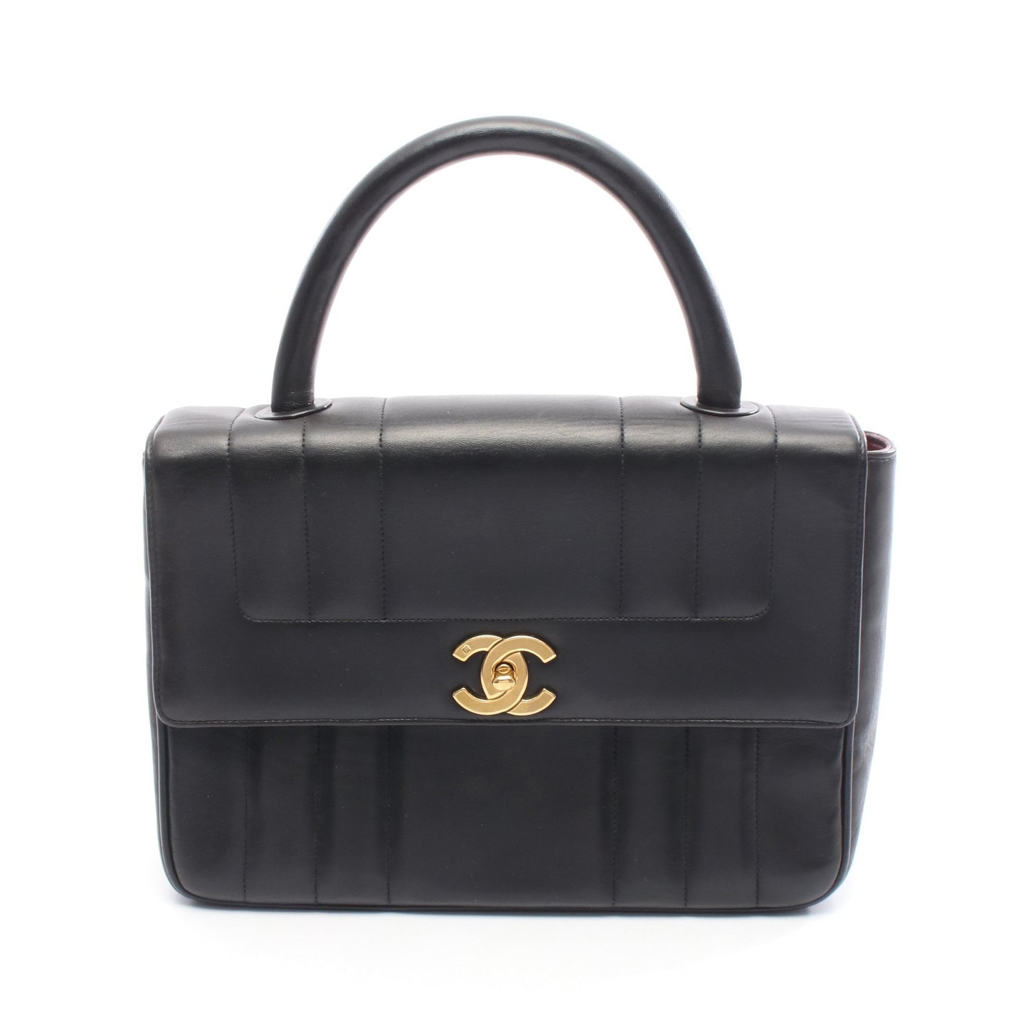 マドモアゼル ハンドバッグ ラムスキン ブラック ゴールド金具 シャネル バッグ CHANEL