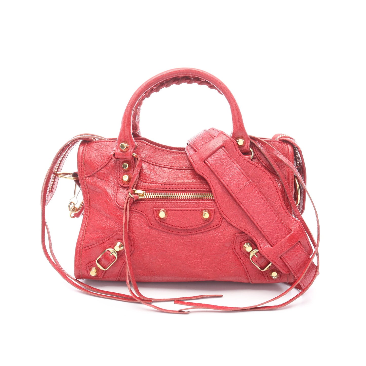 クラシック ミニシティ ハンドバッグ レザー レッド 2WAY バレンシアガ バッグ BALENCIAGA