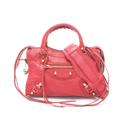 クラシック ミニシティ ハンドバッグ レザー レッド 2WAY バレンシアガ バッグ BALENCIAGA