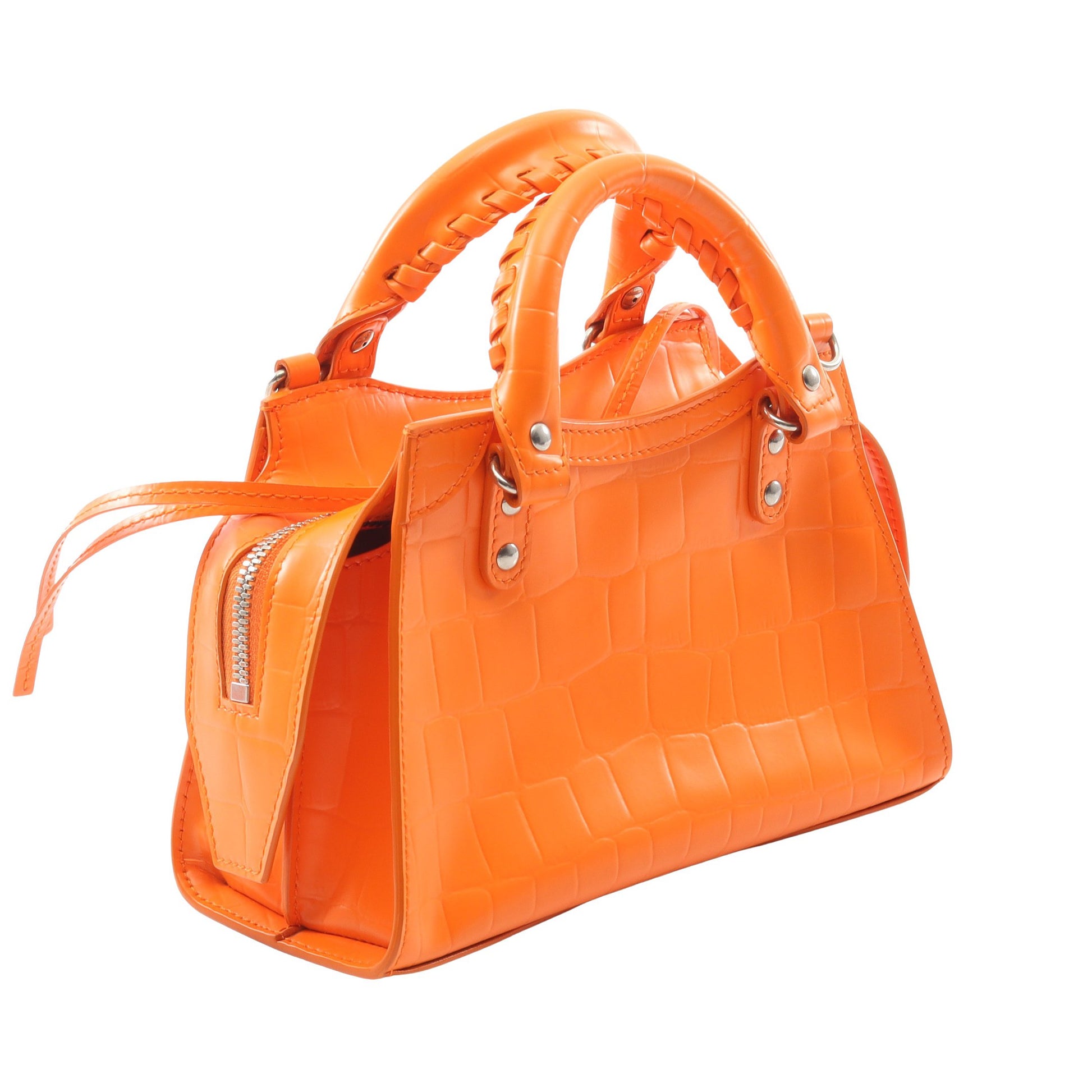 NEO CLASS CITY MINI ネオ クラシック シティ ミニ ハンドバッグ レザー オレンジ クロコ型押し 2WAY バレンシアガ バッグ BALENCIAGA