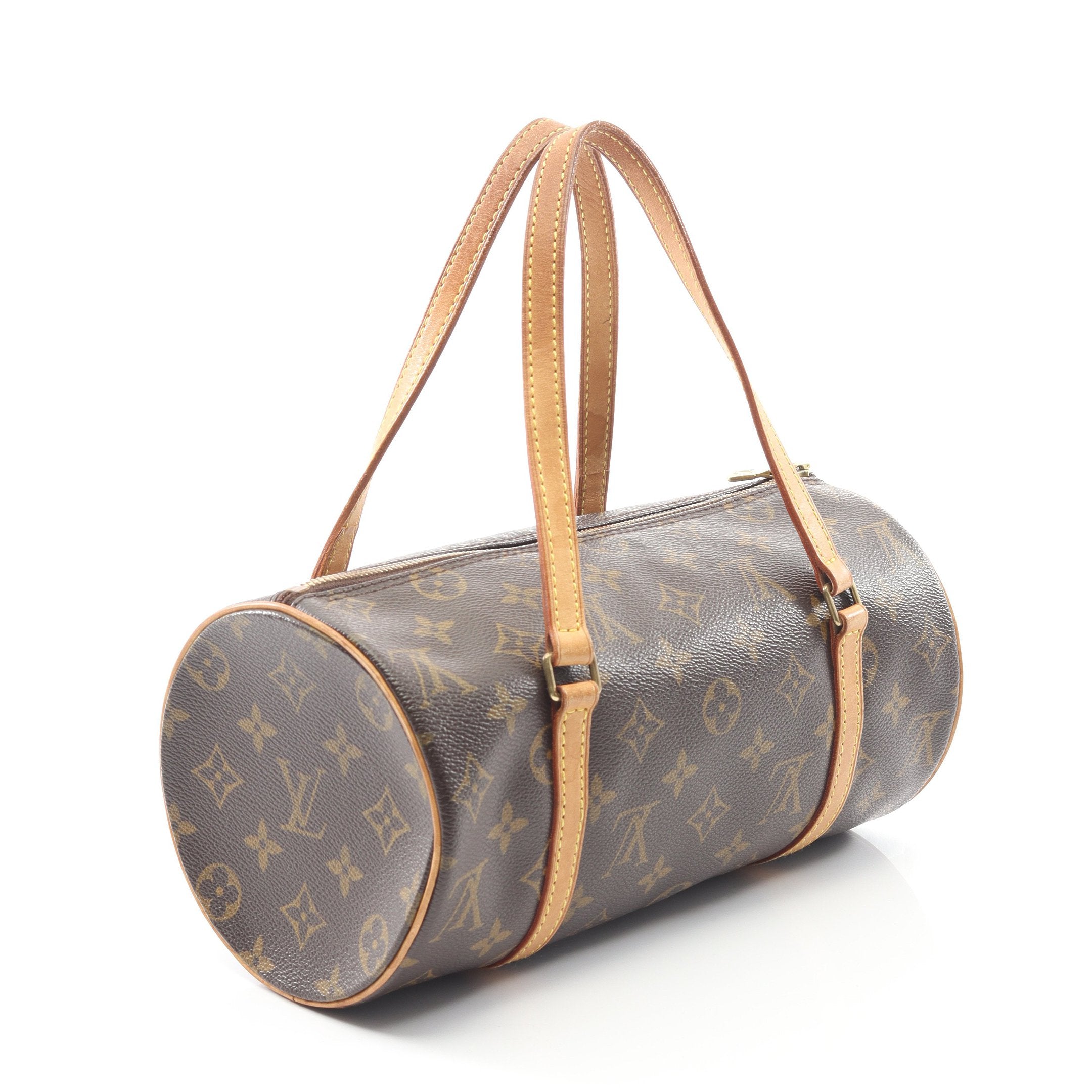 パピヨン26 モノグラム ハンドバッグ PVC レザー ブラウン ルイ