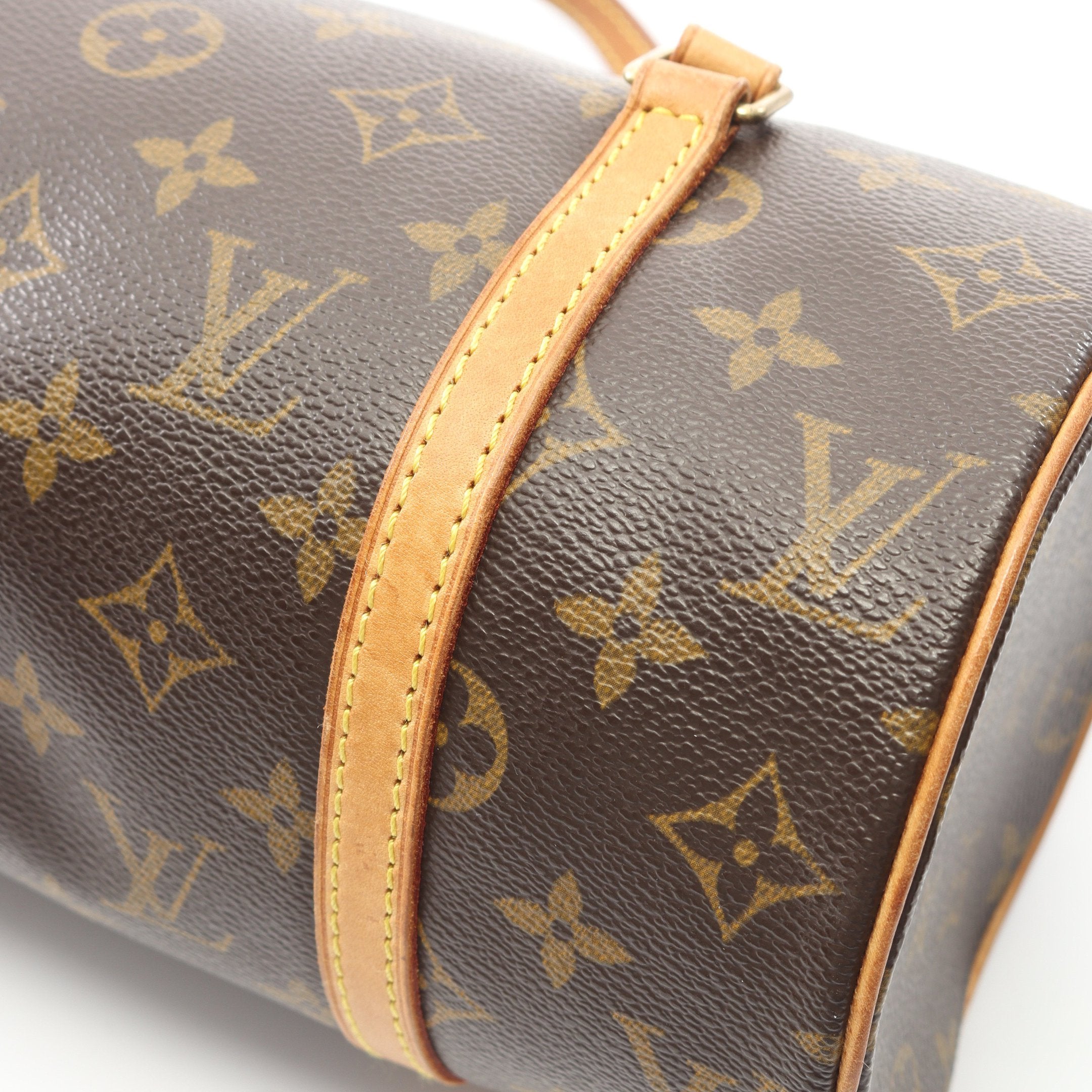 【鑑定済】【廃盤品】Louis Vuitton パピヨン ハンドバッグ パピヨン26 モノグラム ハンドバッグ PVC レザー ブラウン ルイ