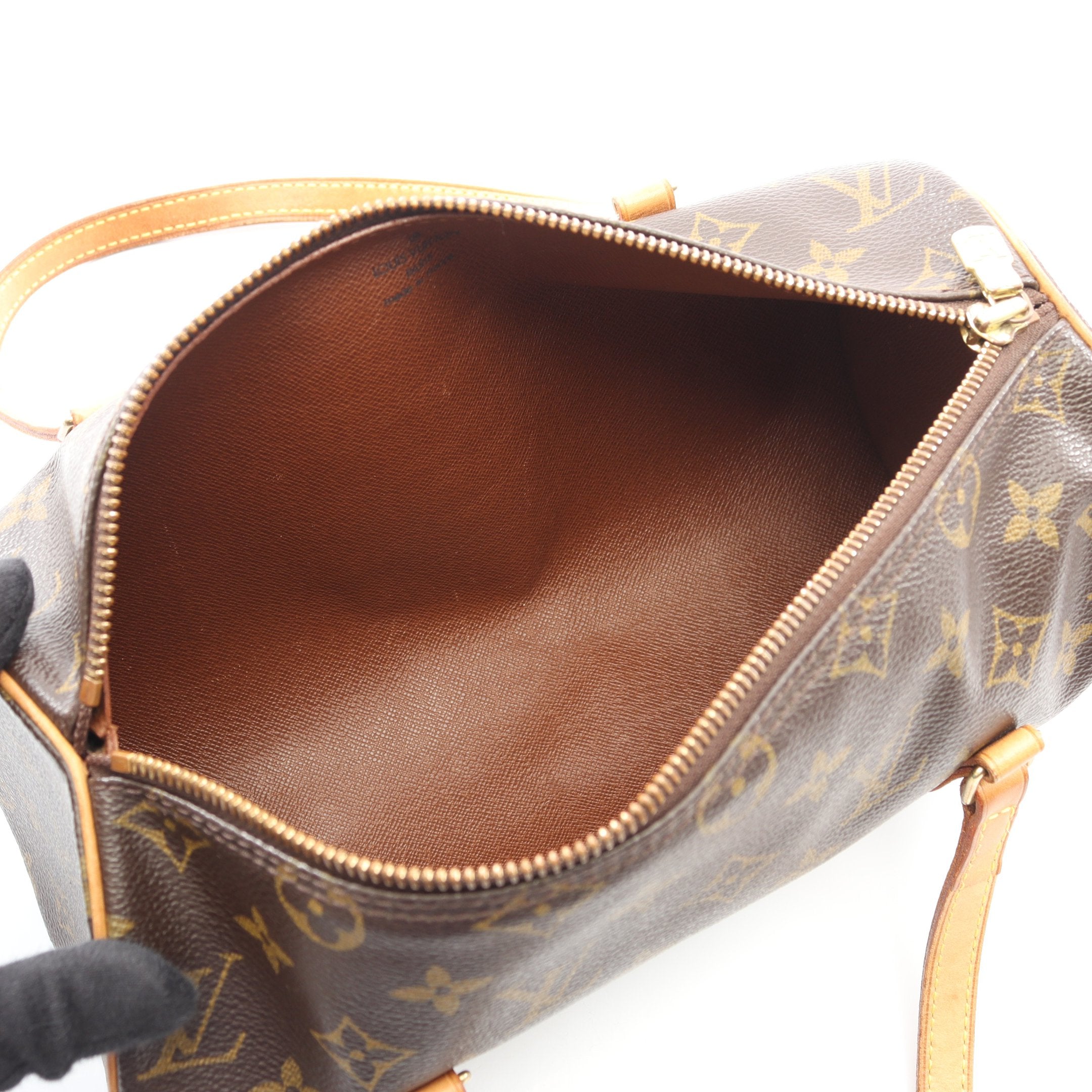 パピヨン26 モノグラム ハンドバッグ PVC レザー ブラウン ルイ