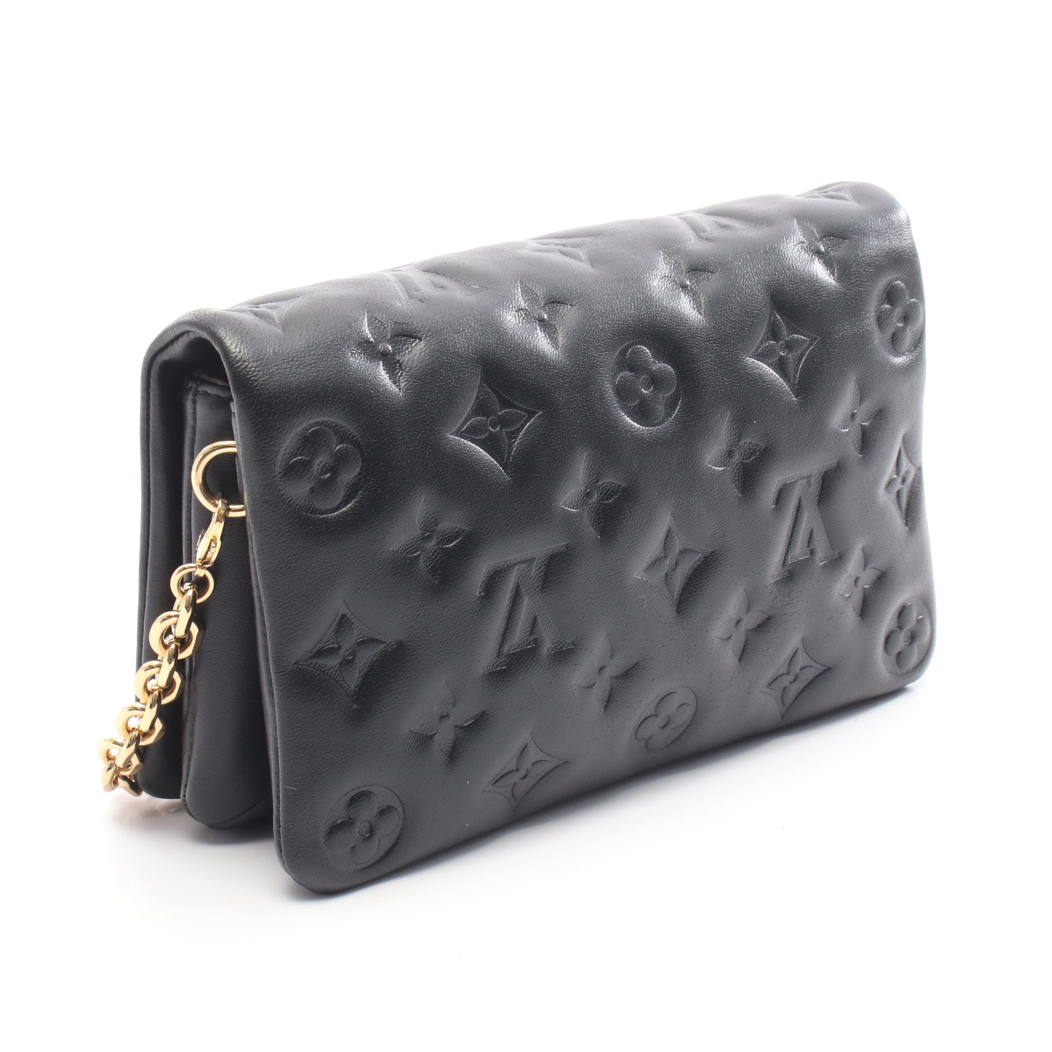 ポシェットクッサン モノグラムエンボス ノワール ショルダーバッグ