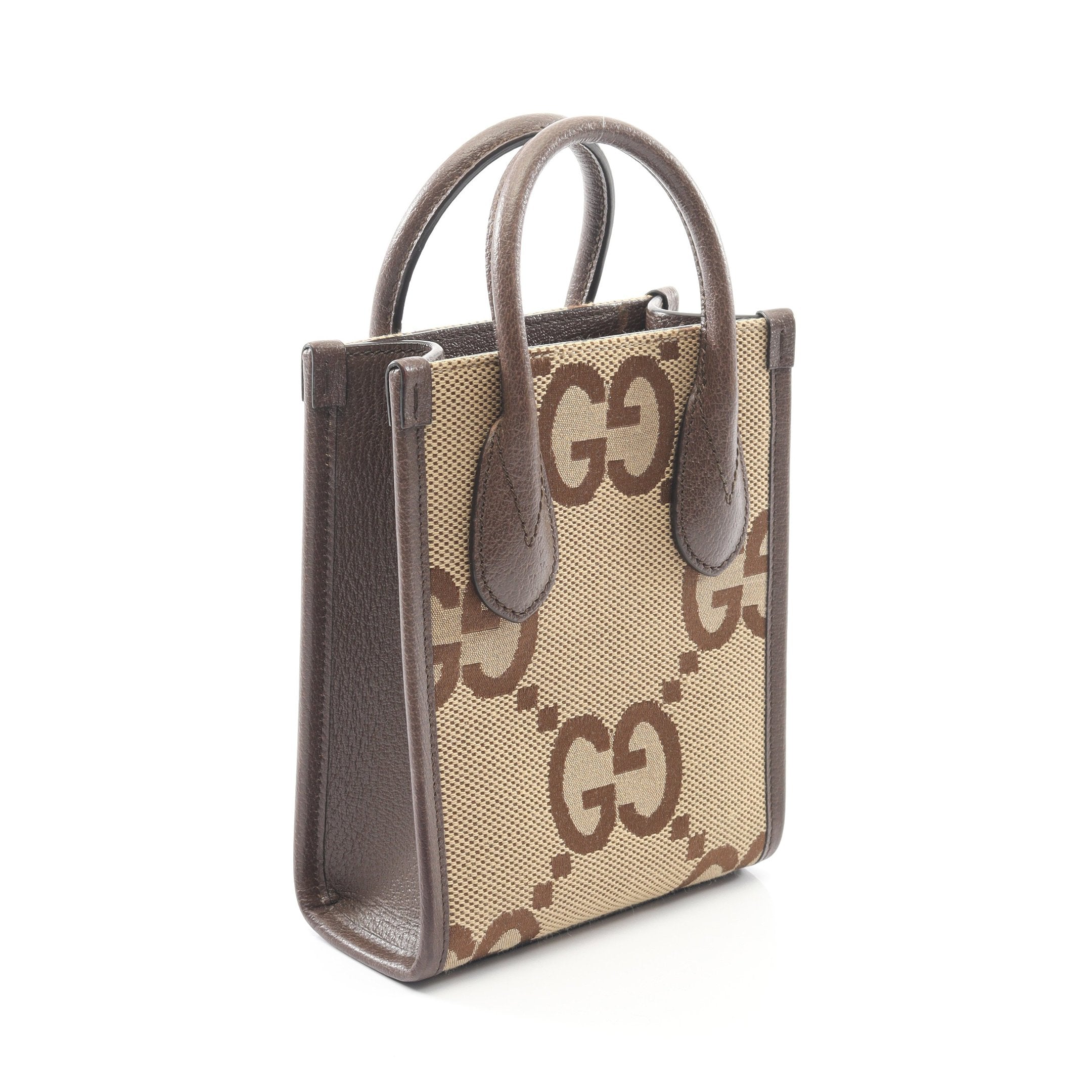 ジャンボGG ハンドバッグ トートバッグ キャンバス レザー ベージュ