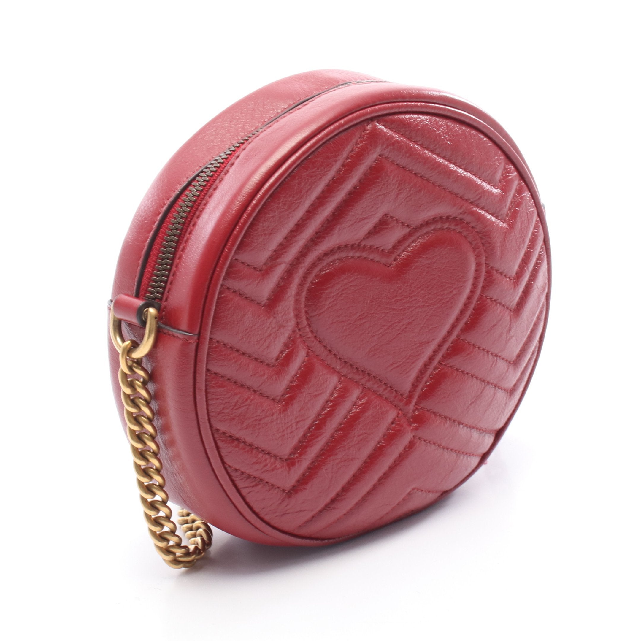 グッチ GGマーモント キルティング ミニバッグ 小銭入れ 財布 レザー レッド グッチ GGマーモント キルティング ミニバッグ 小銭入れ 財布 レザー