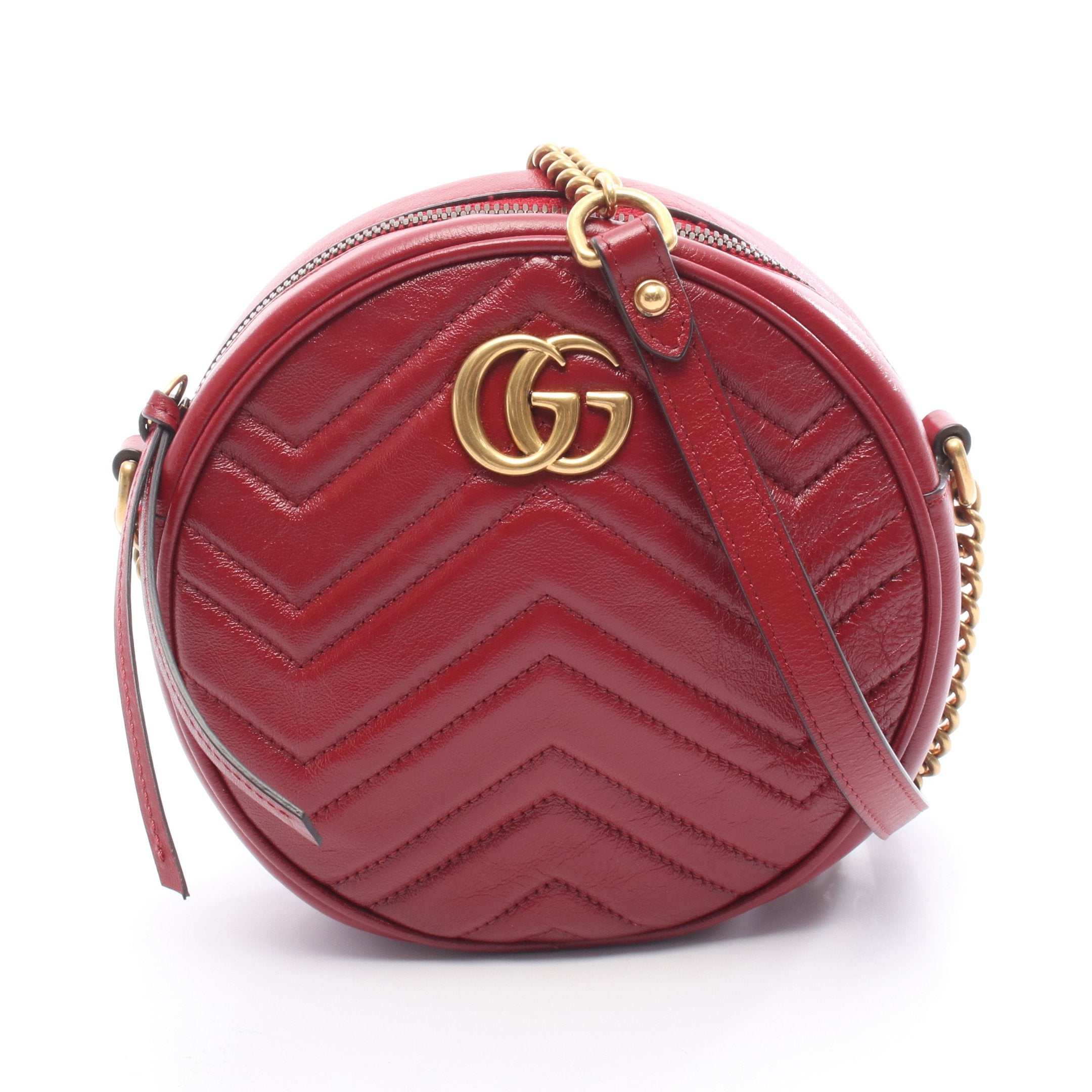 GGマーモント ラウンド ミニ チェーンショルダーバッグ ハート