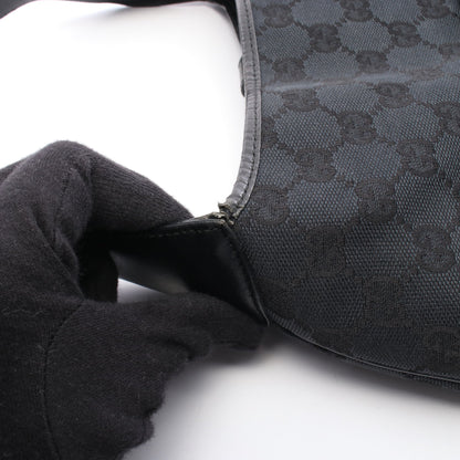 ジャッキー GGキャンバス ワンショルダーバッグ キャンバス レザー ネイビー ブラック グッチ バッグ GUCCI