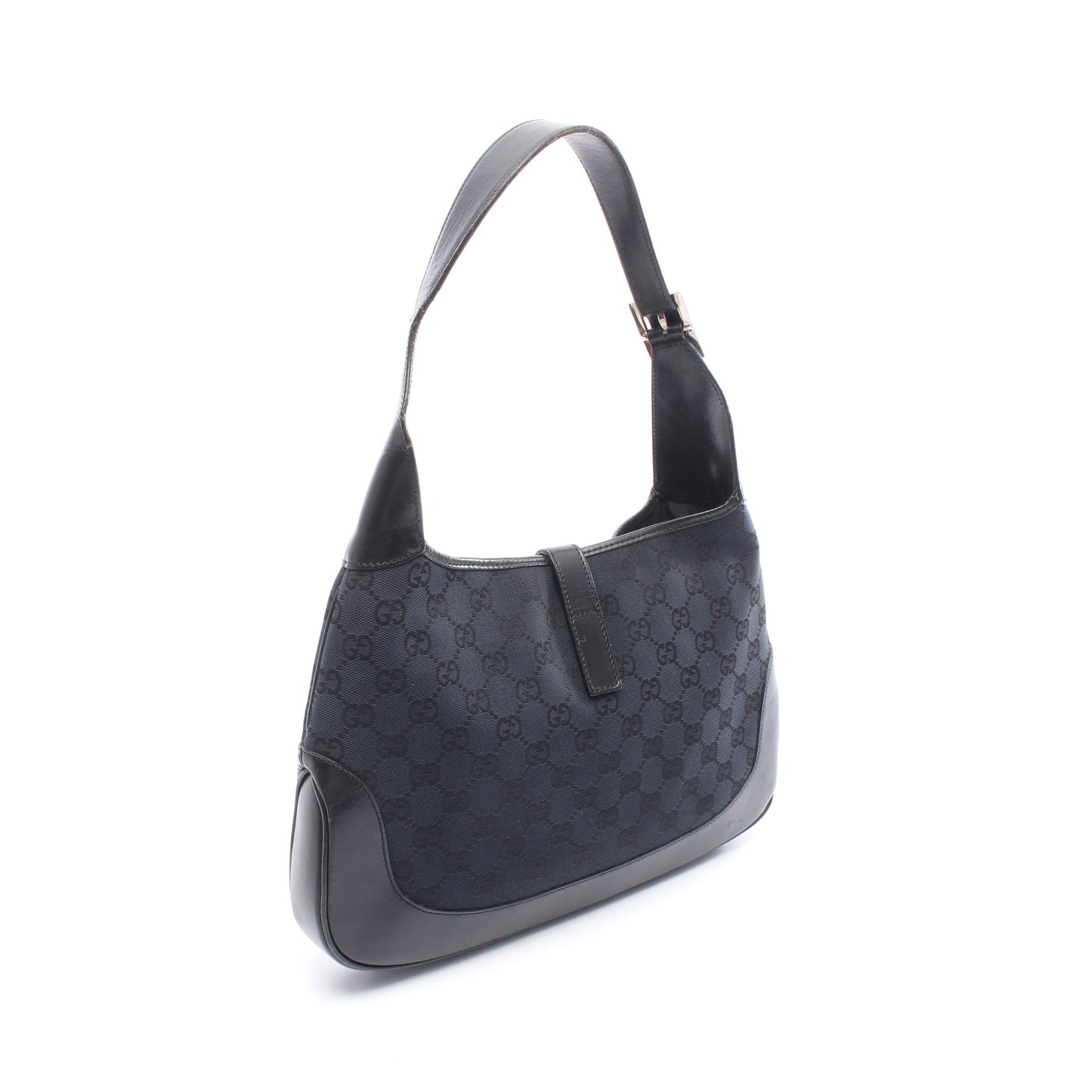 ジャッキー GGキャンバス ワンショルダーバッグ キャンバス レザー ネイビー ブラック グッチ バッグ GUCCI