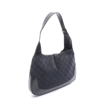 ジャッキー GGキャンバス ワンショルダーバッグ キャンバス レザー ネイビー ブラック グッチ バッグ GUCCI