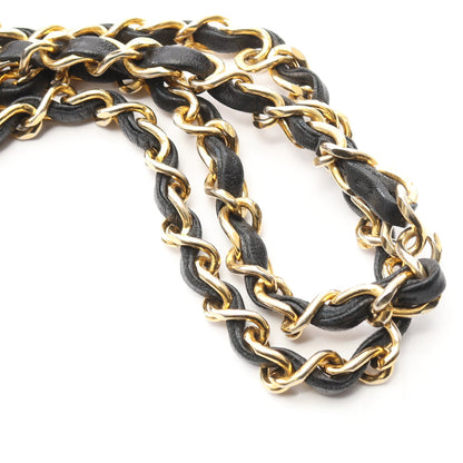 マトラッセ Wフラップ Wチェーンショルダーバッグ ラムスキン ブラック ゴールド金具 シャネル バッグ CHANEL
