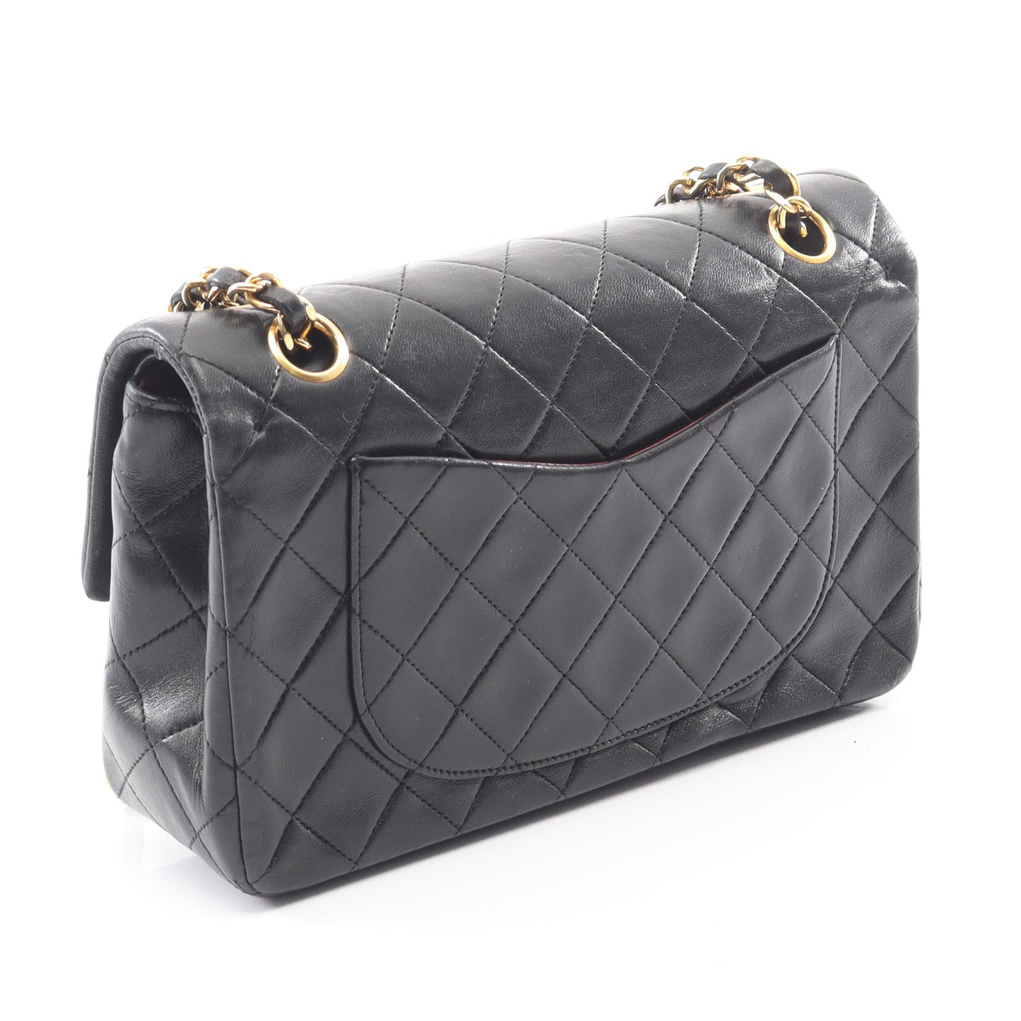 マトラッセ Wフラップ Wチェーンショルダーバッグ ラムスキン ブラック ゴールド金具 シャネル バッグ CHANEL