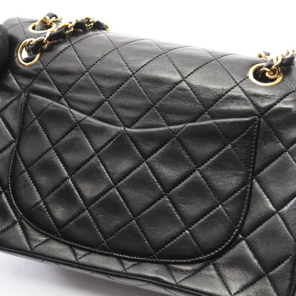 マトラッセ Wフラップ Wチェーンショルダーバッグ ラムスキン ブラック ゴールド金具 シャネル バッグ CHANEL