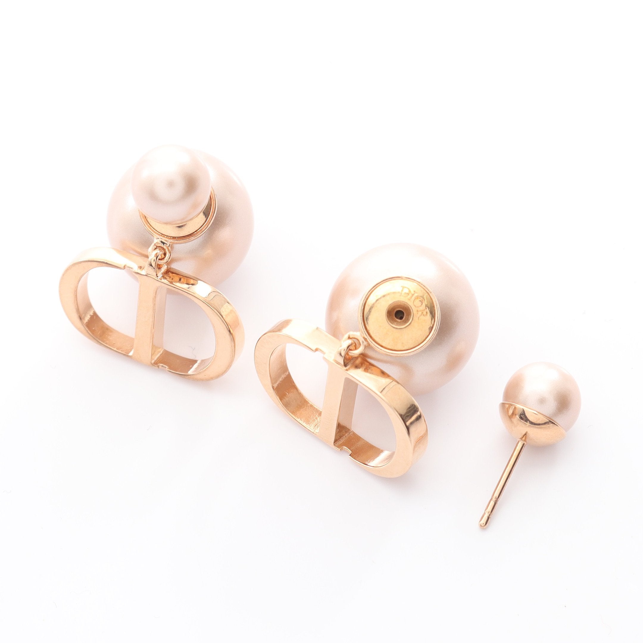Dior Tribales トライバル ピアス フェイクパール ピンクゴールド