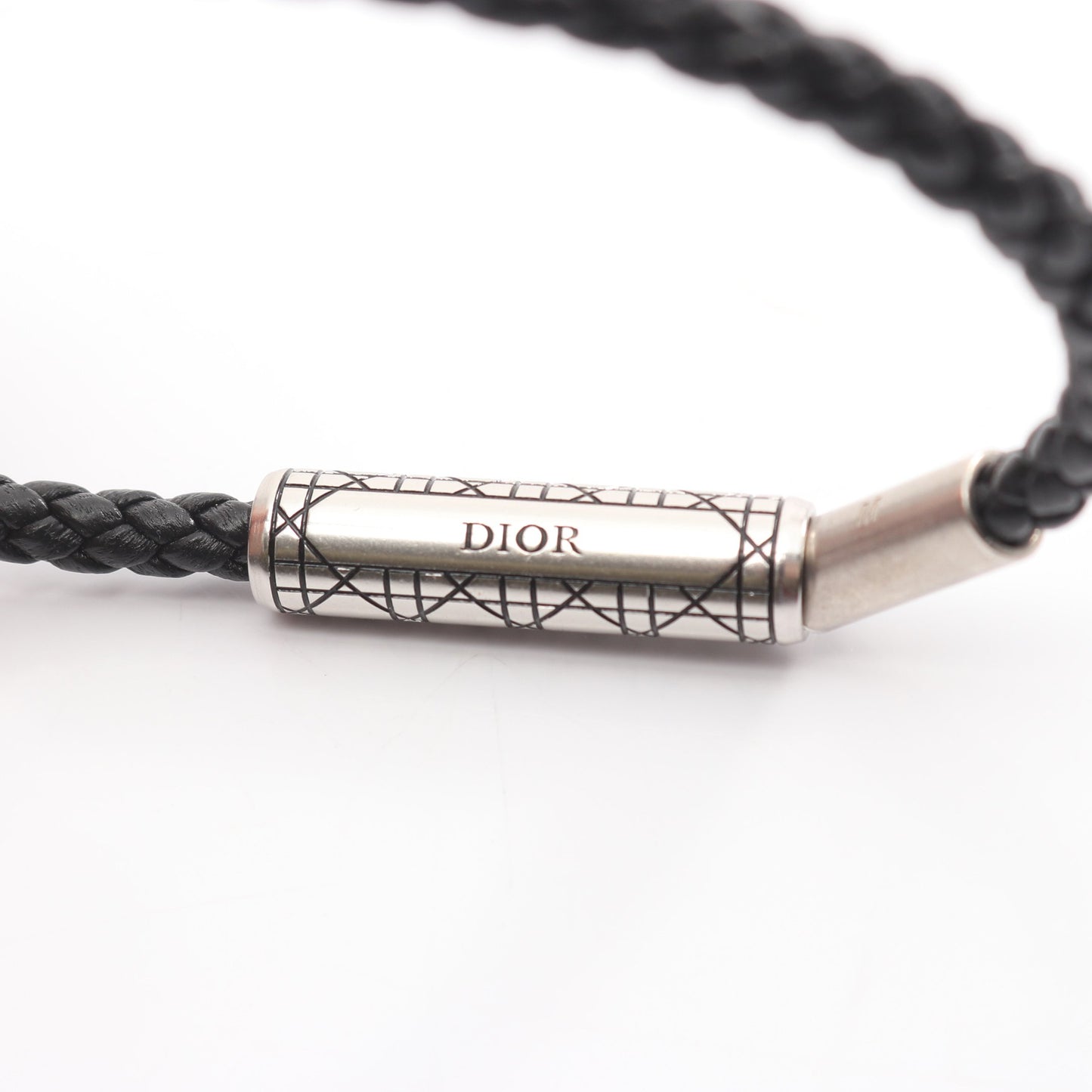 カナージュ ブレスレット レザー ブラック シルバー ディオール アクセサリー DIOR
