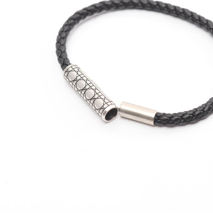 カナージュ ブレスレット レザー ブラック シルバー ディオール アクセサリー DIOR