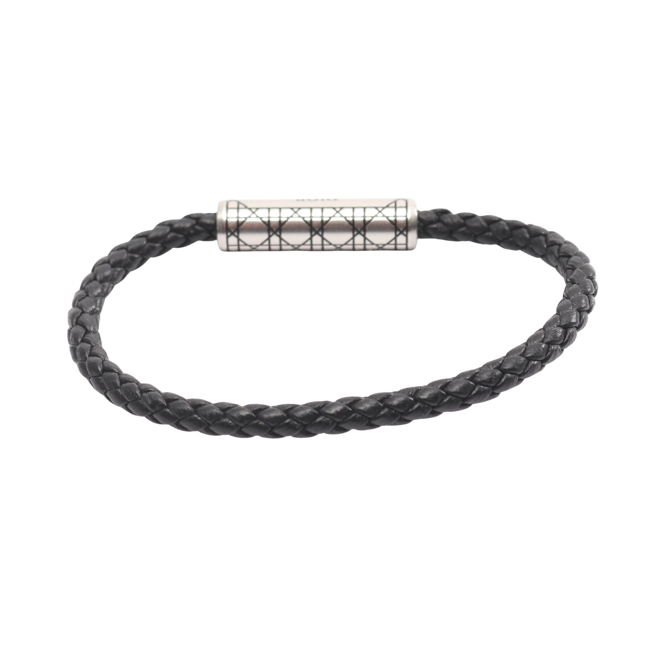 カナージュ ブレスレット レザー ブラック シルバー ディオール – RECLO