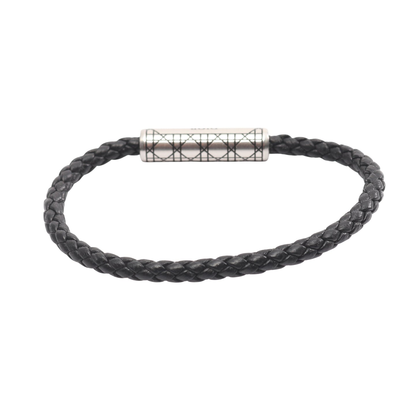 カナージュ ブレスレット レザー ブラック シルバー ディオール アクセサリー DIOR