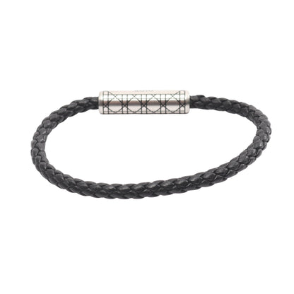 カナージュ ブレスレット レザー ブラック シルバー ディオール アクセサリー DIOR