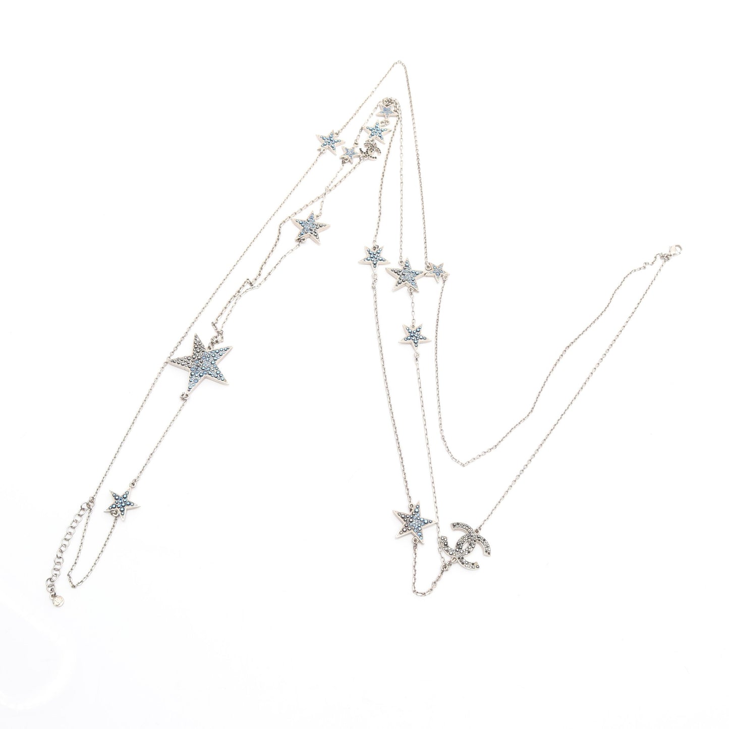ココマーク スター 3連 ネックレス ラインストーン シルバー ブルー イエロー 08P シャネル アクセサリー CHANEL
