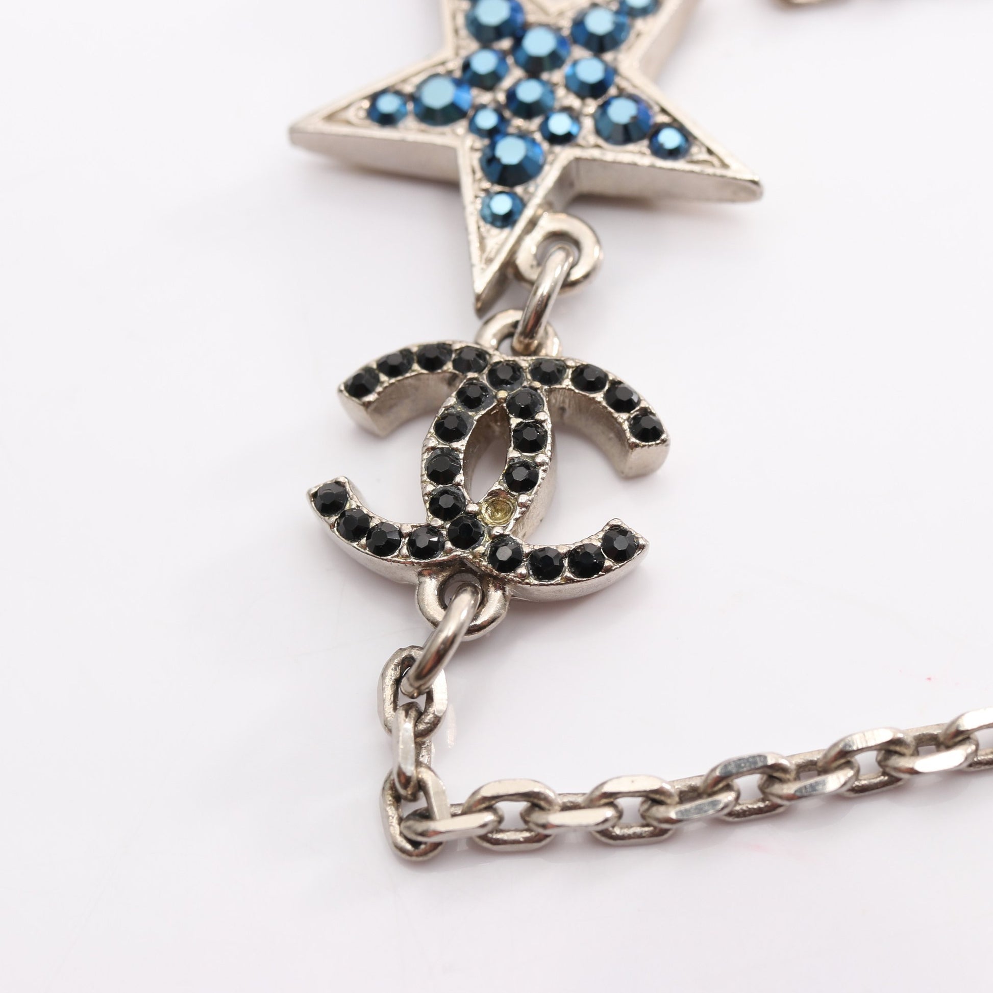 ココマーク スター 3連 ネックレス ラインストーン シルバー ブルー イエロー 08P シャネル アクセサリー CHANEL