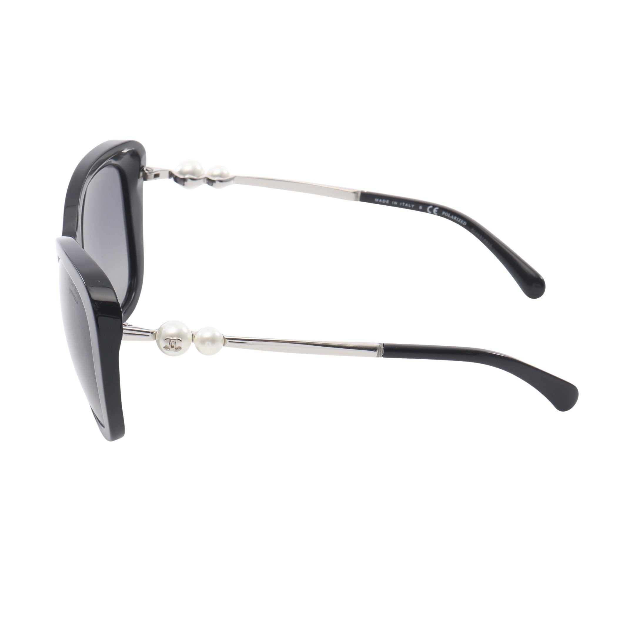 ココマーク サングラス フェイクパール ブラック オフホワイト