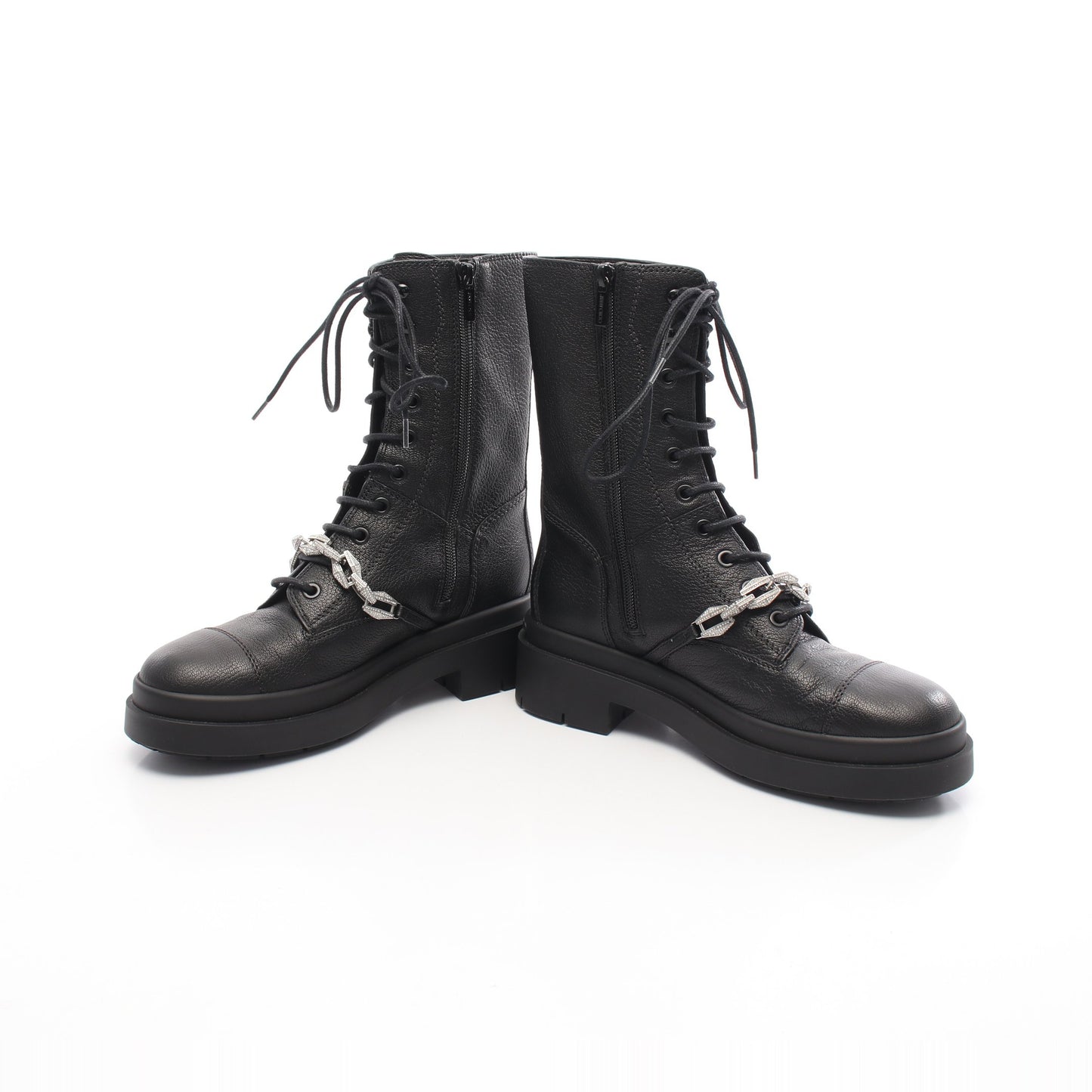 Nari レースアップ ブーツ レザー ブラック チェーン ジミーチュウ シューズ JIMMY CHOO