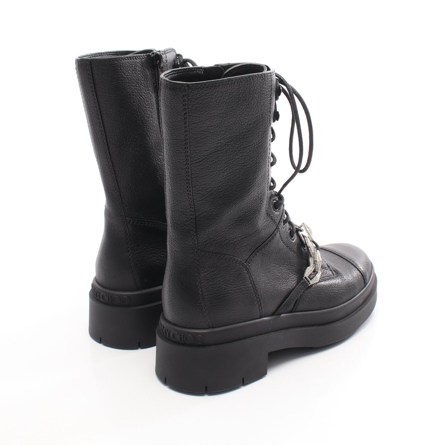 Nari レースアップ ブーツ レザー ブラック チェーン ジミーチュウ シューズ JIMMY CHOO