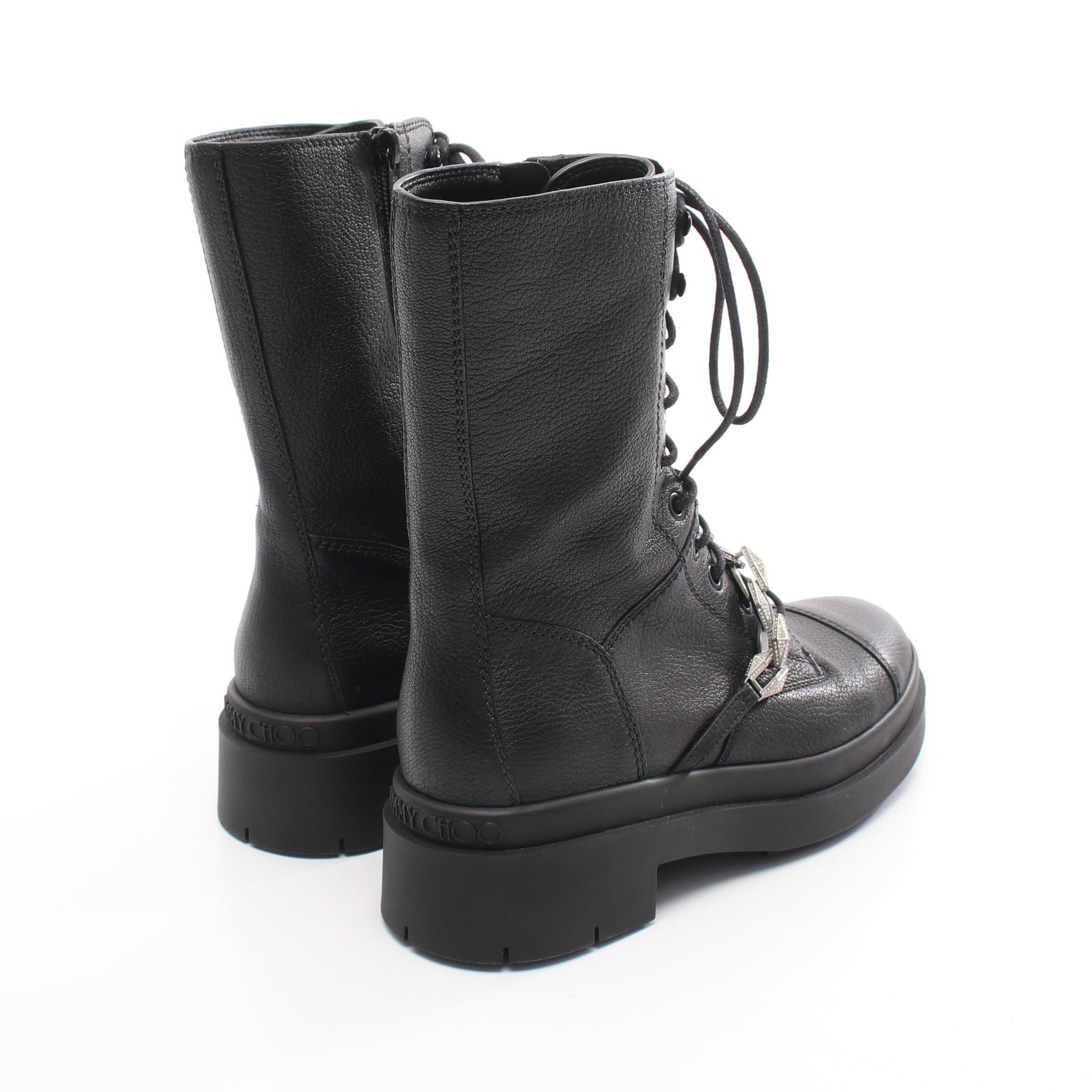 Nari レースアップ ブーツ レザー ブラック チェーン ジミーチュウ シューズ JIMMY CHOO