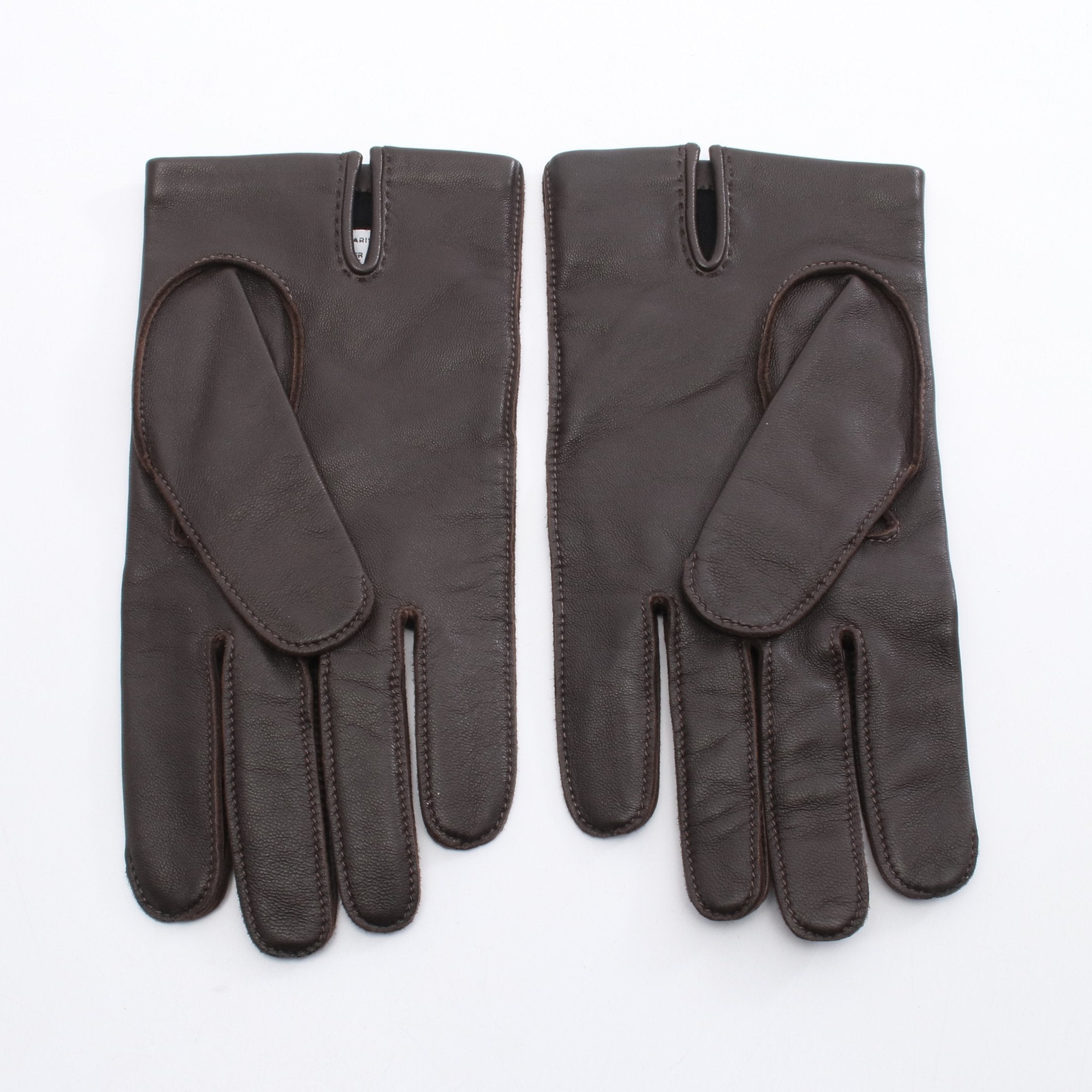 Hスタンプ 手袋 グローブ ラムスキン ダークブラウン ブラック