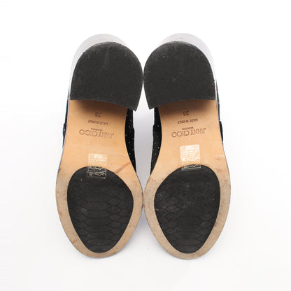 サイドゴアブーツ ドット ベロア ブラック グリッター ジミーチュウ シューズ JIMMY CHOO