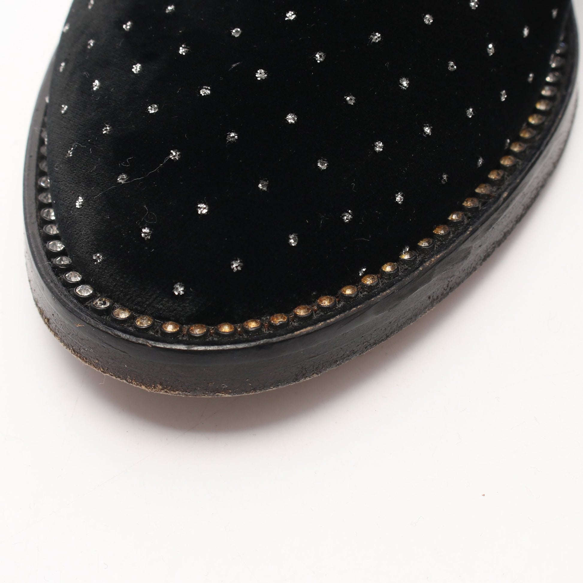サイドゴアブーツ ドット ベロア ブラック グリッター ジミーチュウ シューズ JIMMY CHOO