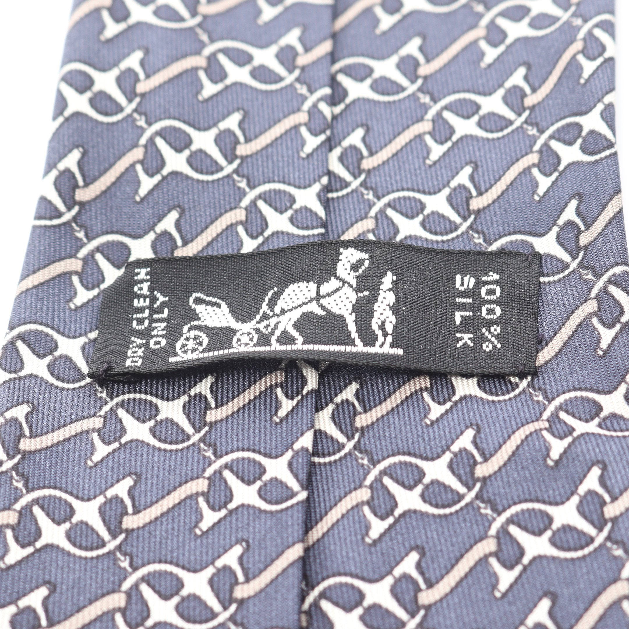ネクタイ 総柄 シルク ネイビー グレー エルメス – RECLO
