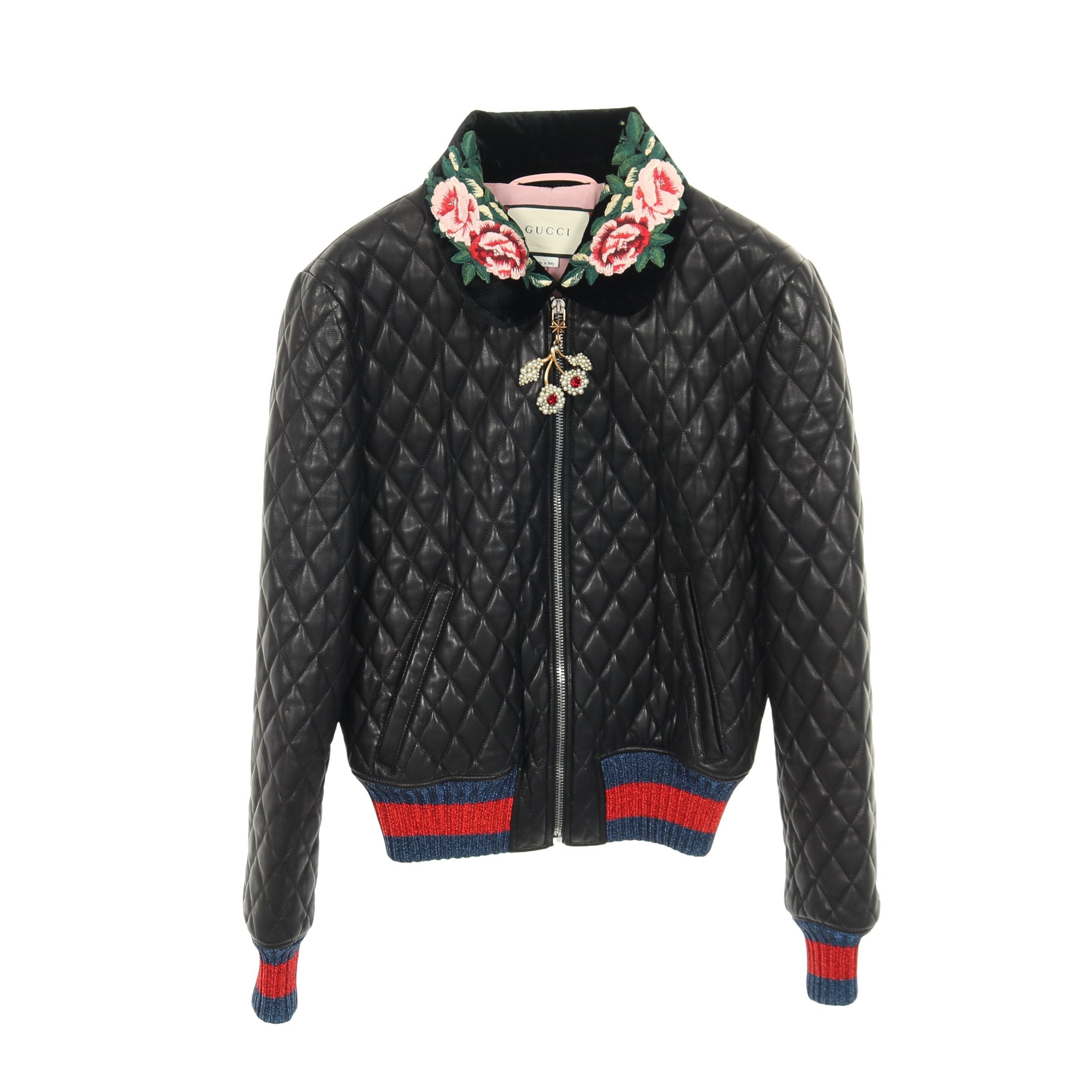未使用級　XL　グッチ　キルティングジャケット　パールボタン　シェリーライン　黒 ライン使い中わたキルトジャケット＜カエリナ＞ - ベルーナ【公式】