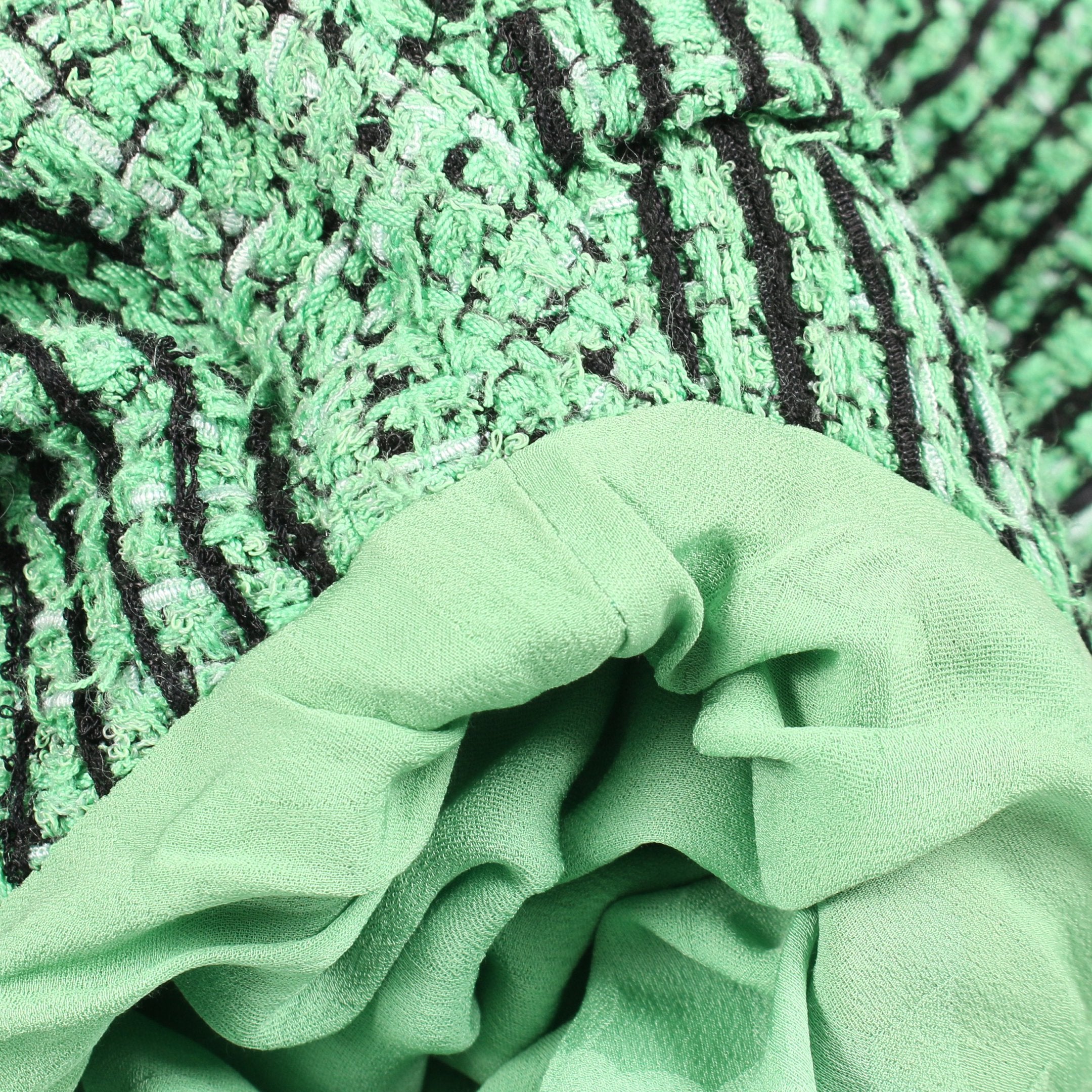 ココマークボタン ツイード ジャケット コットン グリーン ブラック