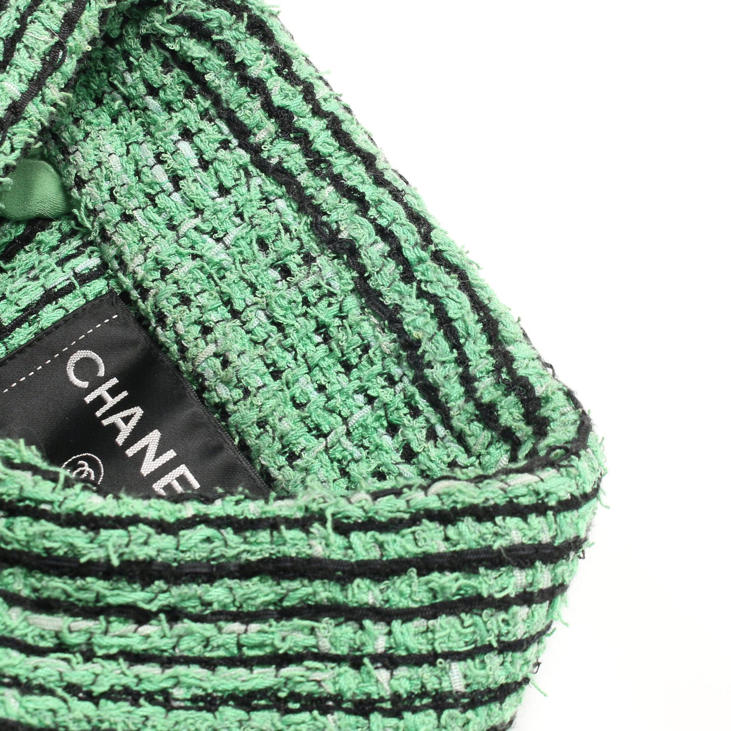 ココマークボタン ツイード ジャケット コットン グリーン ブラック シャネル アウター CHANEL