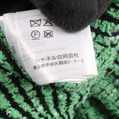 ココマークボタン ツイード ジャケット コットン グリーン ブラック シャネル アウター CHANEL