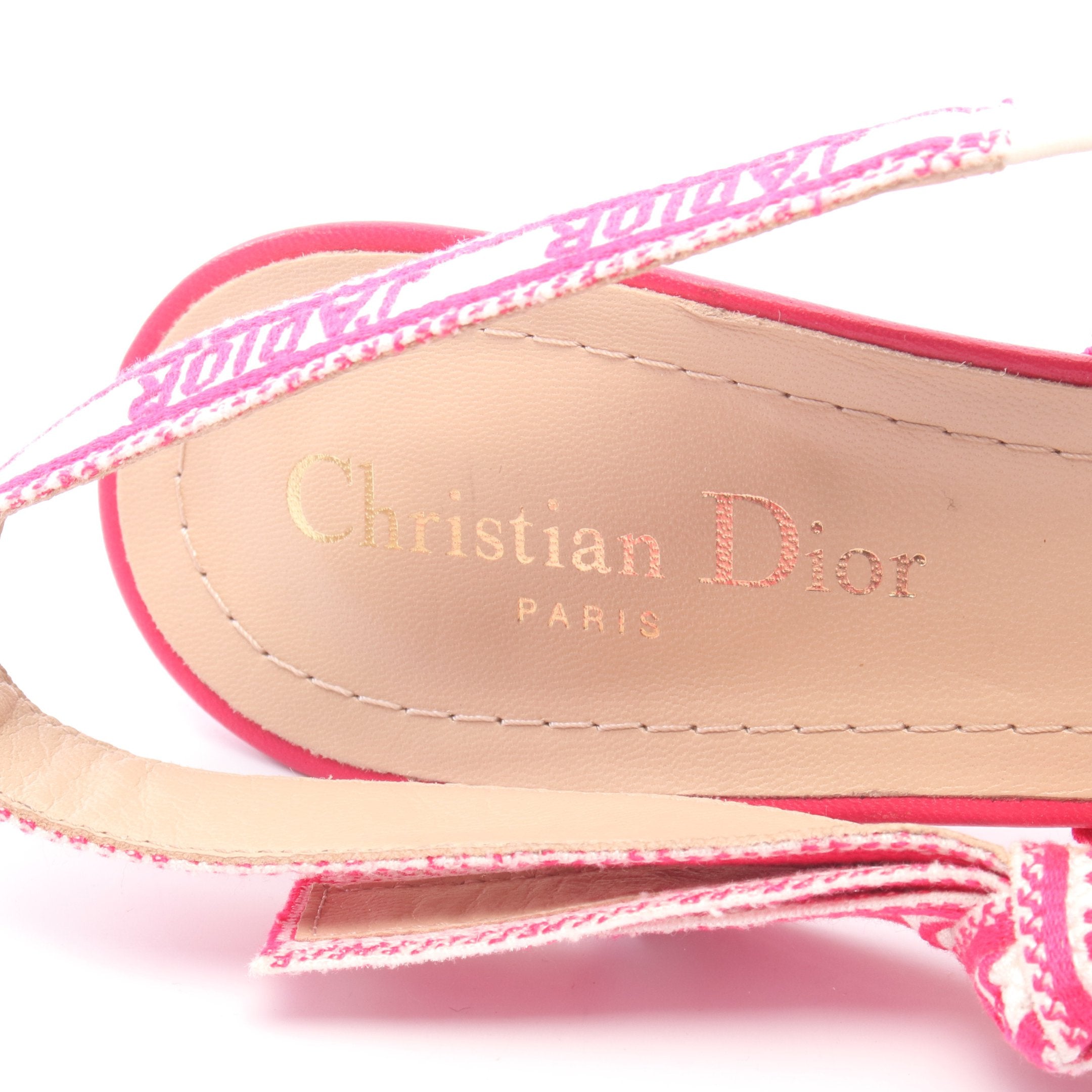 J'ADIOR スリングバック パンプス ファブリック ピンクパープル