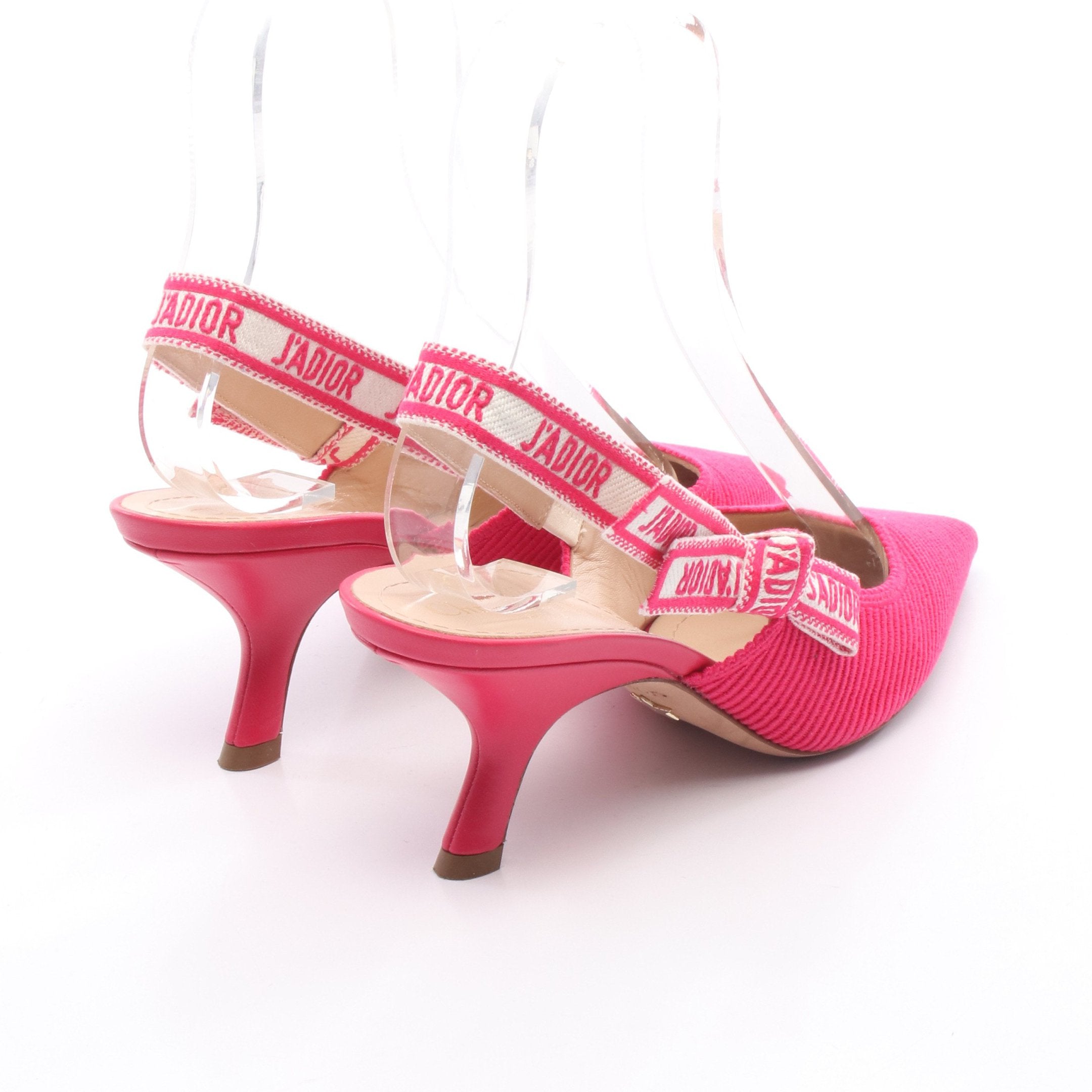 J'ADIOR スリングバック パンプス ファブリック ピンクパープル