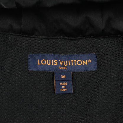 モノグラム テディ ペプラム ジレ ベスト ナイロン ウール ホワイト ブラック フード付き 切替 ルイヴィトン アウター LOUIS VUITTON