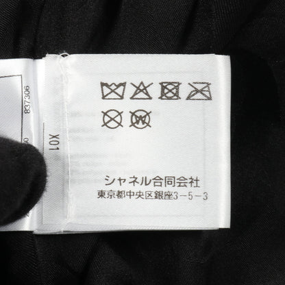 ブルゾン 総柄 ラムスキン シルク ブラック マルチカラー 偏光 シャネル アウター CHANEL