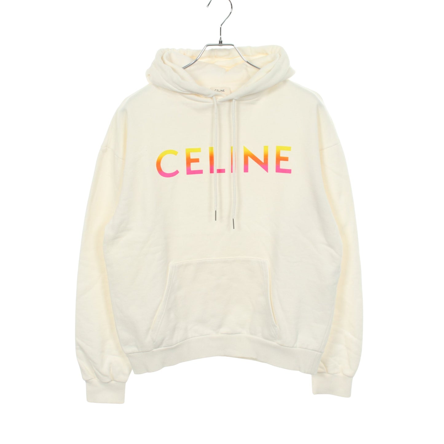 プルオーバーパーカー ロゴ グラデーション コットン ホワイト セリーヌ トップス CELINE