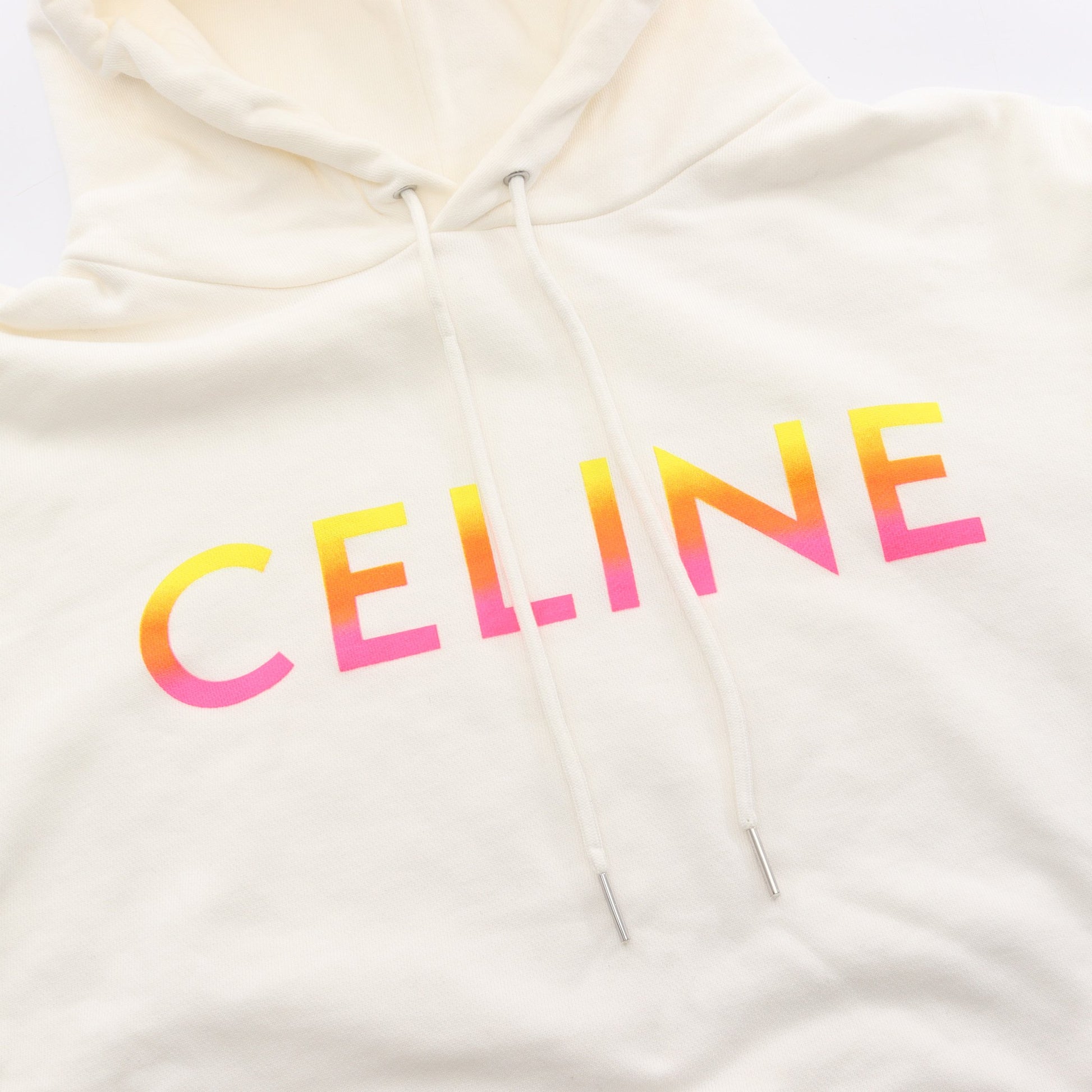 プルオーバーパーカー ロゴ グラデーション コットン ホワイト セリーヌ トップス CELINE