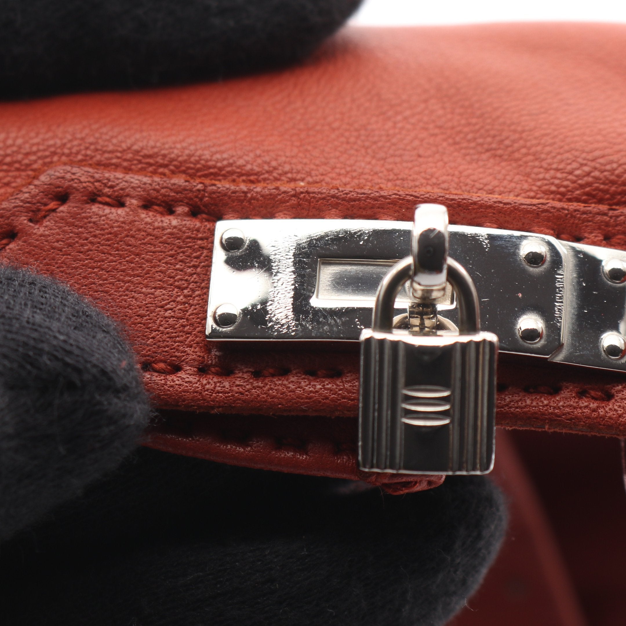 ケリー 手袋 グローブ レザー レッドブラウン シルバー金具 スター