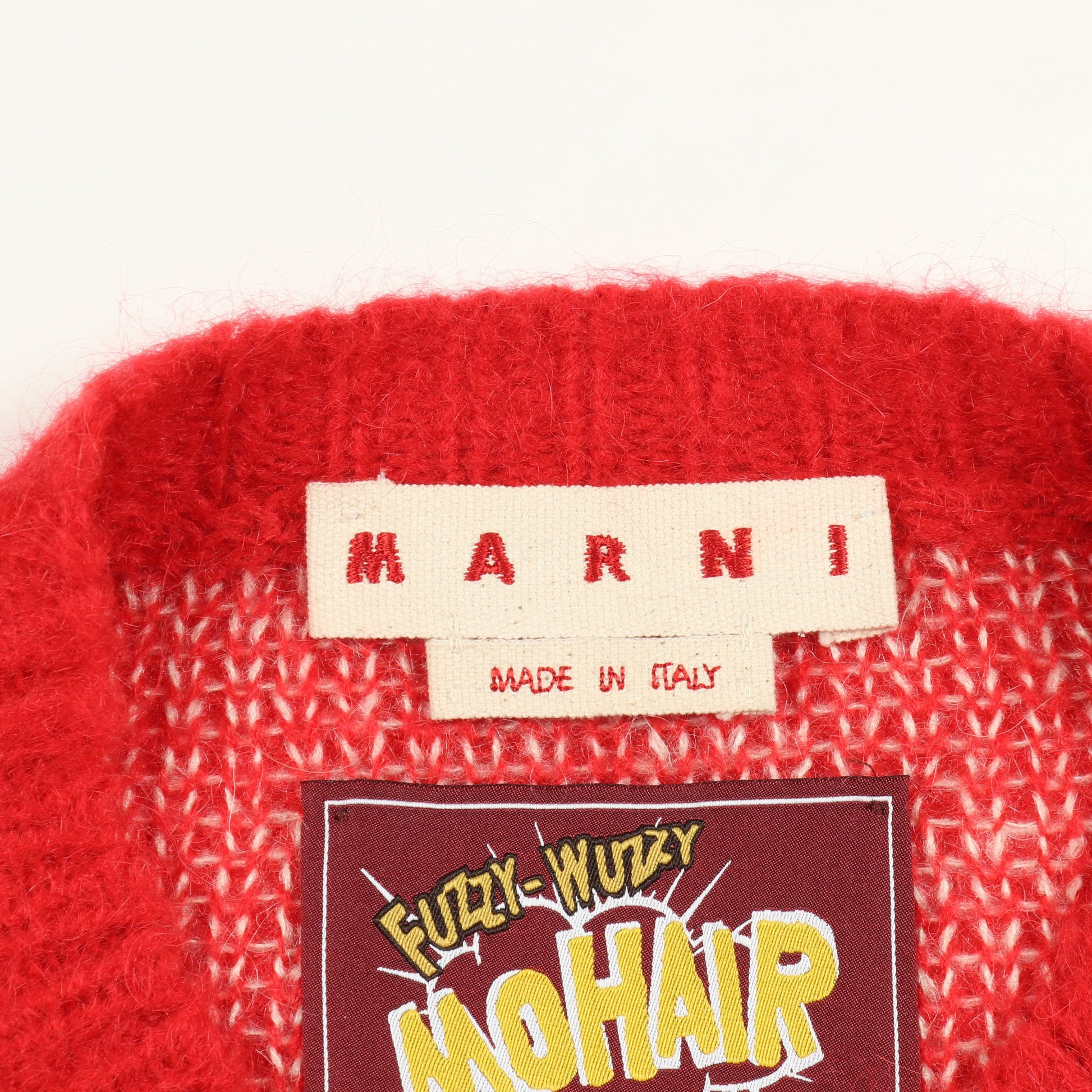 Fuzzy Wuzzy ニット クルーネック ドット ナイロン モヘヤ レッド マルニ トップス MARNI