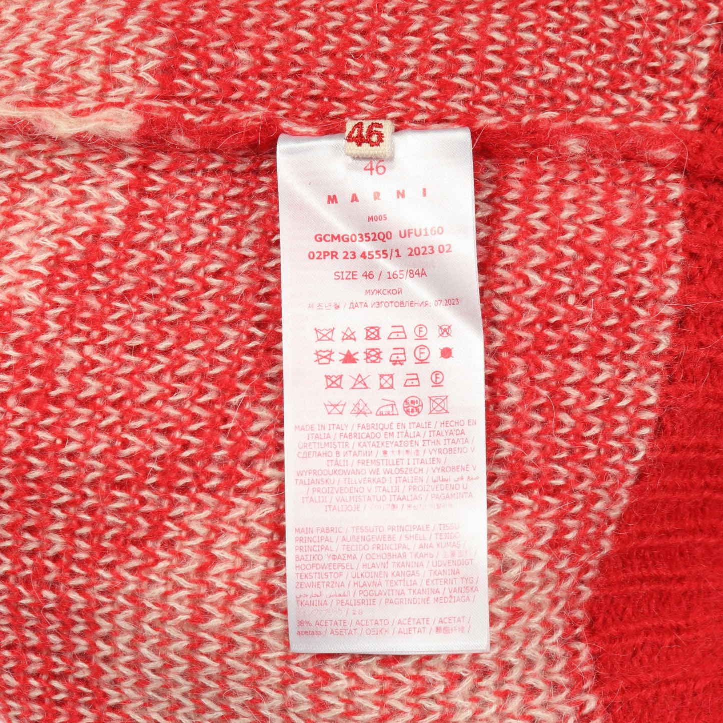 Fuzzy Wuzzy ニット クルーネック ドット ナイロン モヘヤ レッド マルニ トップス MARNI